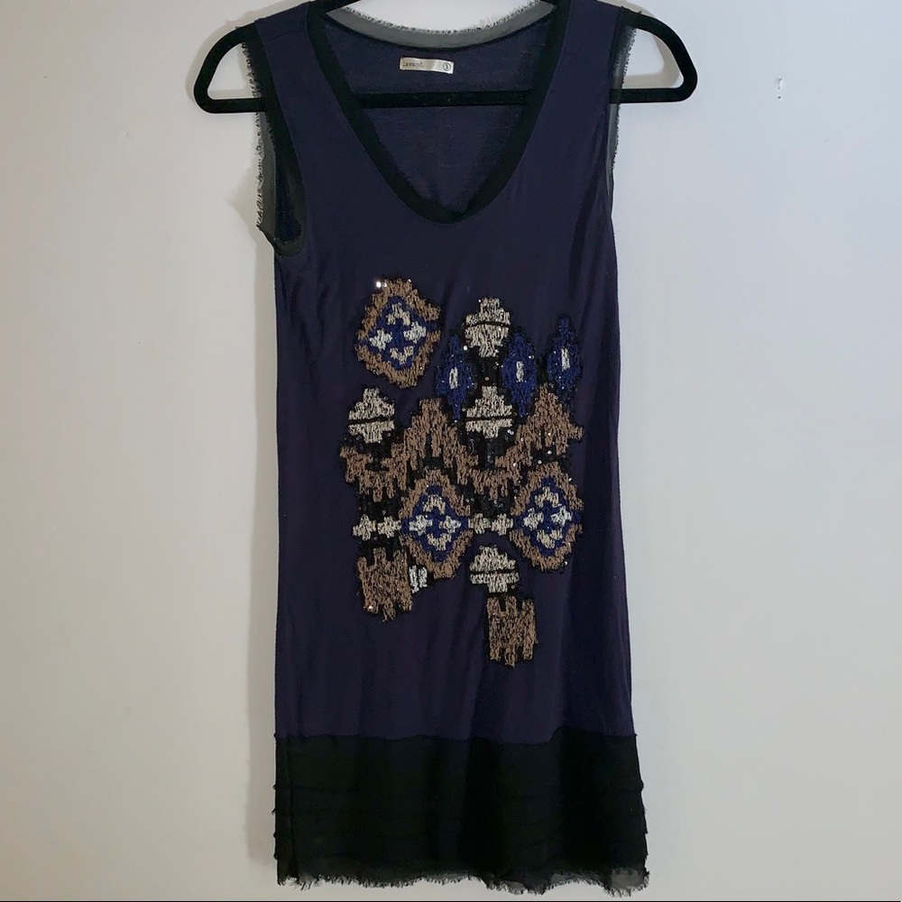 Nordstrom Lavand S Navy Embellished Mini Dress